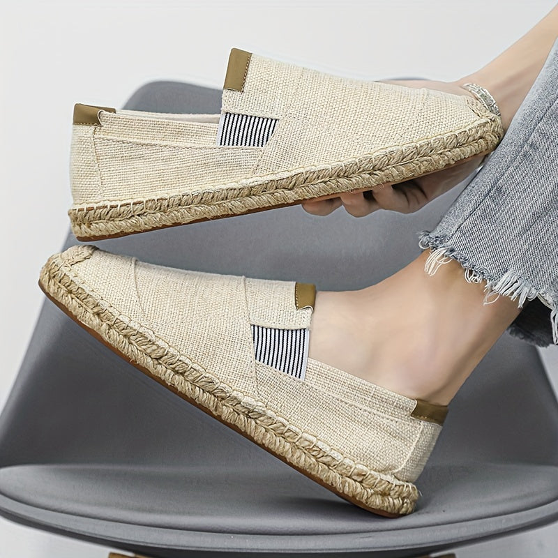 Men's Solid Color Simple Style Breathable Slip On Walking Shoes, Comfy Non Slip Casual Rubber Sole Shoes, Men's Footwear